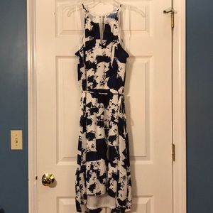 Gorgeous hi-low dress. Royal, black, white.